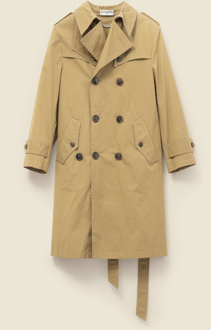 Swing trench coat in cotton gabardine