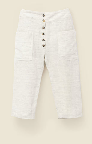 Cropped trousers in light linen voile