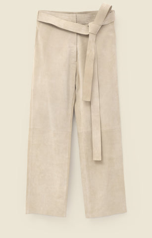 Belted trousers in suede