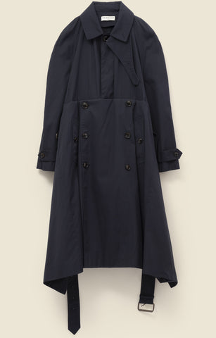 Deconstructed trench in cotton gabardine