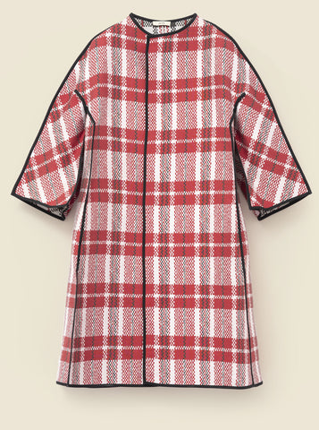 Coat in 'laundry-bag check' jacquard