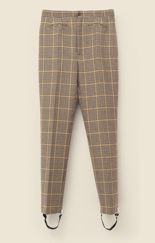 Stirrup trousers in houndstooth wool