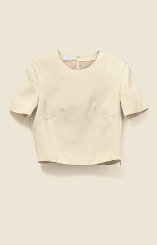 Cropped top in light cotton-silk