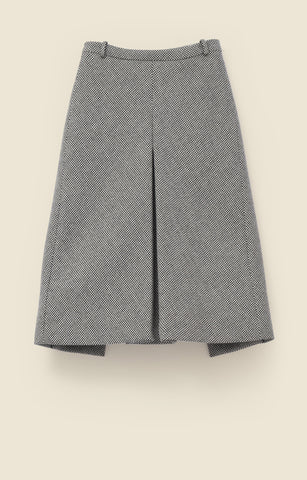 Double skirt in heavy houndstooth wool