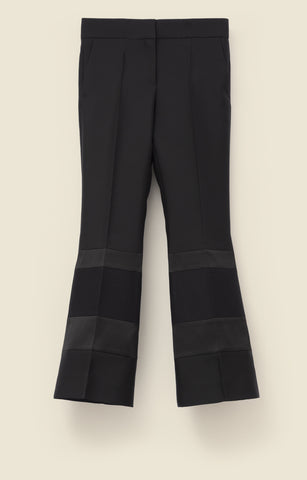 Panelled trousers in satin and silk blend