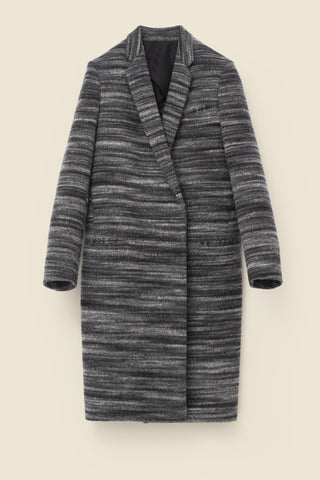 Crombie coat in striped wool