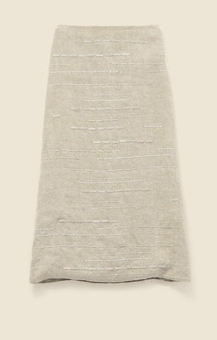 Beaded skirt in natural slub linen