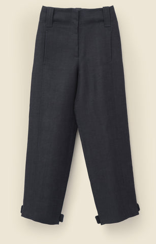 Trousers in jute-silk canvas