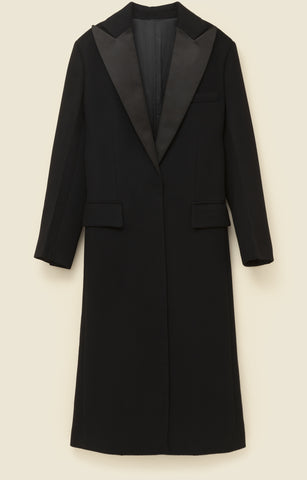 Long overcoat in double-face cashmere