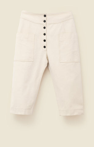 Cropped trousers in cotton canvas