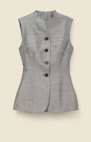 Tailored vest in dupioni silk