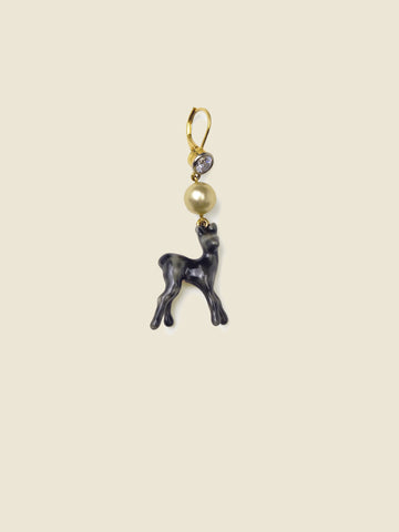 Hind pendant earring in enamelled brass