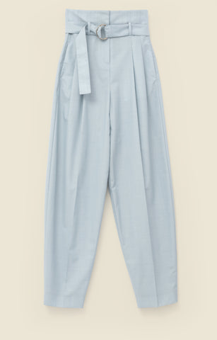 Belted trousers in soft tailoring wool