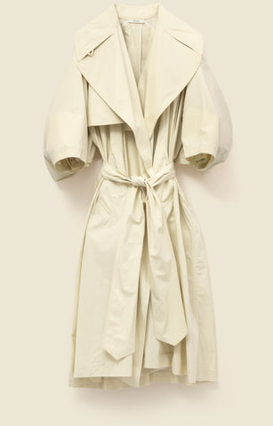 Large trench coat in cotton faille