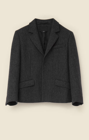 Wool gabardine jacket w magnets