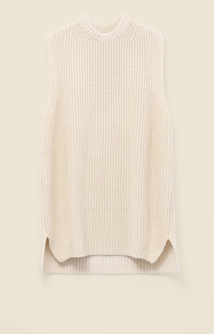 Chunky knit vest in silk-cashmere