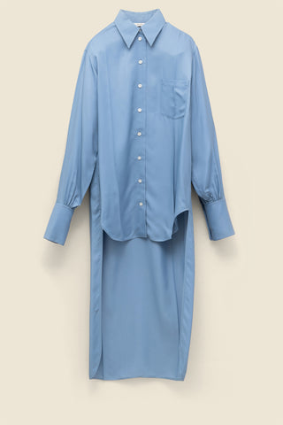 Long asymmetric shirt in viscose twill
