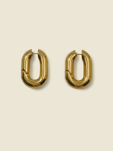 Chain hoop earrings in gold brass