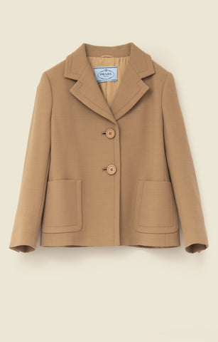 Boxy tailored jacket in virgin wool