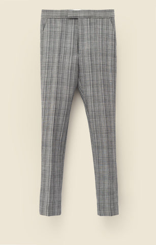 Tapered trousers in textured wool checks