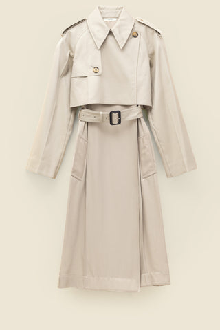 Bimaterial trench in cotton and viscose