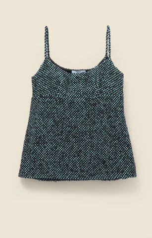 Babydoll top in bouclé tweed