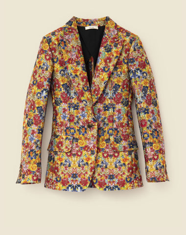 Blazer in floral brocade