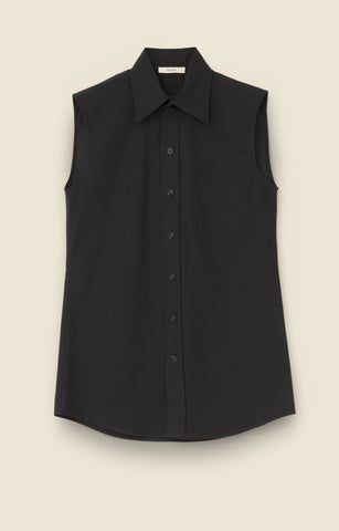 Sleeveless shirt in outerwear cotton