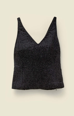 Tank top in felted satin