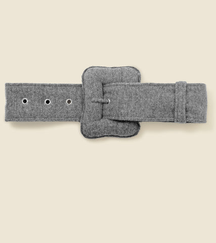 Padded belt in double-face wool