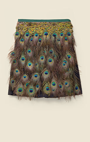 Peacock feather applique skirt-top