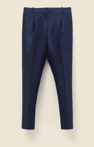 Tailored trousers in wool-silk mikado