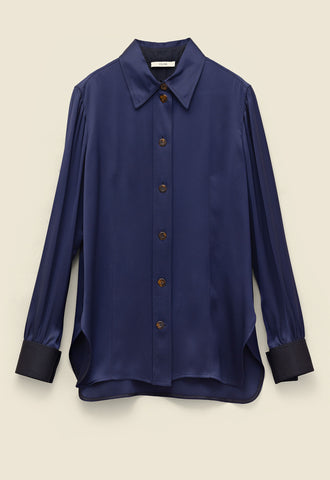Shirt in silk satin