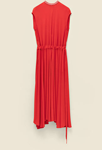 Studded collar dress in fluid jersey