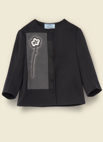 Light jacket in wool-cotton sateen