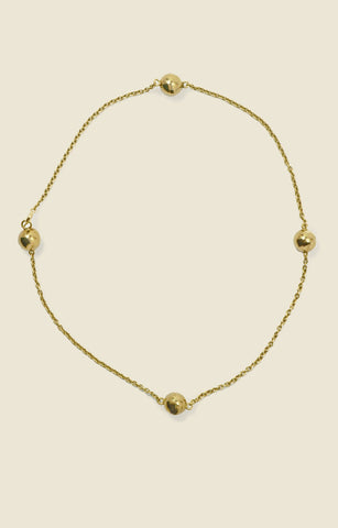 Ball pendant chain necklace in brass