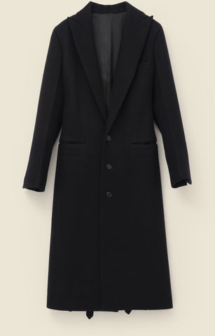 Long overcoat in double-face wool