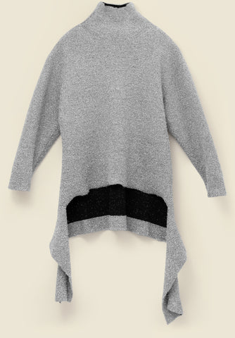 High-neck sweater in lurex knit