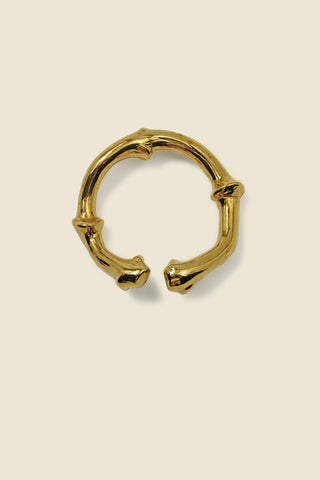 Bamboo cuff in gold-plated copper