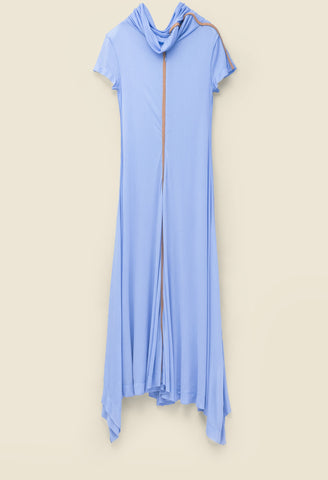 Long dress in sheer crepe jersey